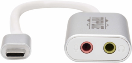 USB-C to 3.5 mm Stereo Audio Adapter, Silver, USB 2.0, 0.66 ft Cable
