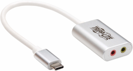 USB-C to 3.5 mm Stereo Audio Adapter, Silver, USB 2.0, 0.66 ft Cable