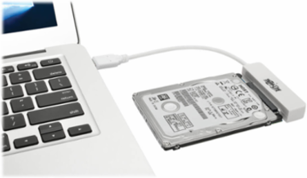 USB 3.1 Gen 2 SATA III Adapter Cable, 2.5 Inch, UASP, 10 Gbps, White