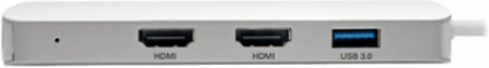 USB-C Dual Display Dock, 2x HDMI, VGA, USB-A, PD Charging, 60W