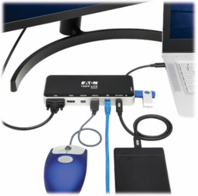 USB-C Dock, Triple Display, 4K HDMI & mDP, VGA, USB 3.x (5Gbps), USB-A/C Hub, GbE, 60W PD Charging