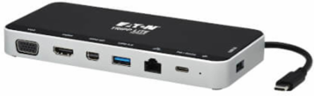 USB-C Dock, Triple Display, 4K HDMI & mDP, VGA, USB 3.x (5Gbps), USB-A/C Hub, GbE, 60W PD Charging