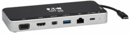USB-C Dock, Triple Display, 4K HDMI & mDP, VGA, USB 3.x (5Gbps), USB-A/C Hub, GbE, 60W PD Charging
