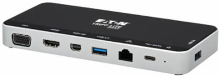 USB-C Dock, Triple Display, 4K HDMI & mDP, VGA, USB 3.x (5Gbps), USB-A/C Hub, GbE, 60W PD Charging