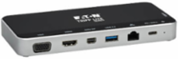 USB-C Dock, Triple Display, 4K HDMI & mDP, VGA, USB 3.x (5Gbps), USB-A/C Hub, GbE, 60W PD Charging