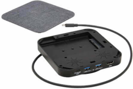 USB-C Dock with Optional Internal Hard Drive, 4K HDMI, USB 3.x (5Gbps), 100W PD Charging, Gray