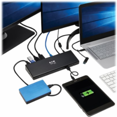 USB-C Dock, Dual Display, 5K DP, 4K HDMI, USB 3.x (5Gbps), USB-A/C Hub, GbE, 85W PD Charging