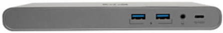 USB-C Dock, Triple Display, 4K HDMI/DP, VGA, USB 3.x (5Gbps) Hub, GbE, 100W PD Charging, EU/UK