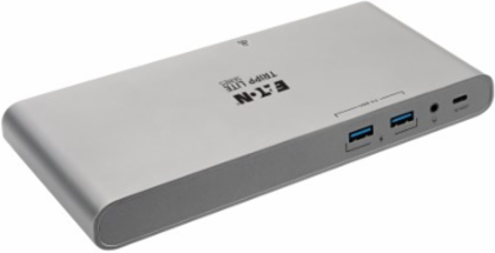 USB-C Dock, Triple Display, 4K HDMI/DP, VGA, USB 3.x (5Gbps) Hub, GbE, 100W PD Charging, EU/UK