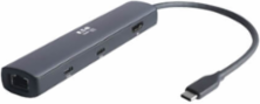 USB-C Mini Dock, 8K/4K144Hz HDMI, USB 3.2 Gen 2 (10Gbps) Hub, GbE, 100W PD Charging, HDCP 2.3, Gray
