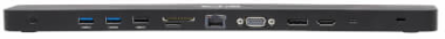 USB-C Dock, Triple Display, 4K HDMI & DP, VGA, USB 3.x (5Gbps)/USB 2.0 Hub, GbE, 100W PD, Black