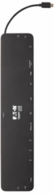 USB-C Dock, Triple Display, 4K HDMI & DP, VGA, USB 3.x (5Gbps)/USB 2.0 Hub, GbE, 100W PD, Black