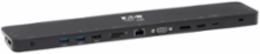 USB-C Dock, Triple Display, 4K HDMI & DP, VGA, USB 3.x (5Gbps)/USB 2.0 Hub, GbE, 100W PD, Black