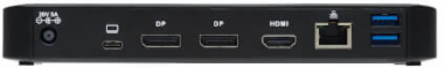 USB-C Dock, Triple Display, 4K 60 Hz HDMI/DP, USB 3.2 Gen 2 (10Gbps) Hub, GbE, 85W PD, Black