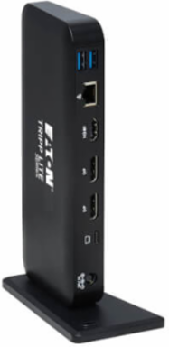 USB-C Dock, Triple Display, 4K 60 Hz HDMI/DP, USB 3.2 Gen 2 (10Gbps) Hub, GbE, 85W PD, Black