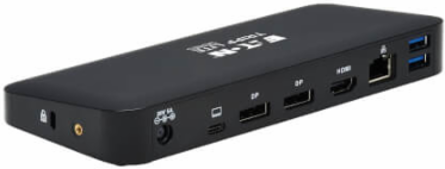USB-C Dock, Triple Display, 4K 60 Hz HDMI/DP, USB 3.2 Gen 2 (10Gbps) Hub, GbE, 85W PD, Black