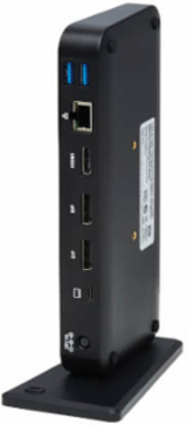USB-C Dock, Triple Display, 4K 60 Hz HDMI/DP, USB 3.2 Gen 2 (10Gbps) Hub, GbE, 85W PD, Black