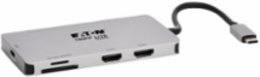 USB-C Dock, Dual Display, 4K 60 Hz HDMI, USB 3.x (5Gbps) Hub, Memory Card, 100W PD Charging, Gray