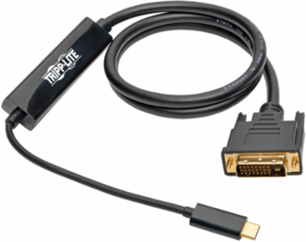 USB-C to DVI Adapter Cable, 3 ft, 1080p Video, Gold-Plated Connectors