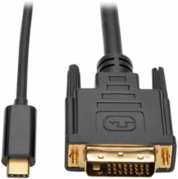 USB-C to DVI Adapter Cable, 3 ft, 1080p Video, Gold-Plated Connectors