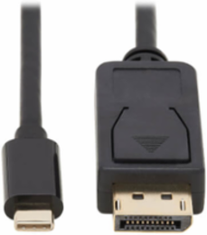 USB-C to DisplayPort Bi-Directional Active Adapter Cable, M/M, 4K 60 Hz, HDR, Locking DP, 3 ft, TAA