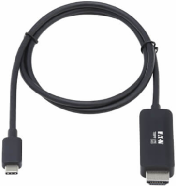USB-C to HDMI Adapter Cable (M/M), 4K, 4:4:4, Thunderbolt 3 Compatible, Black, 3 ft