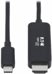 USB-C to HDMI Adapter Cable (M/M), 4K, 4:4:4, Thunderbolt 3 Compatible, Black, 3 ft