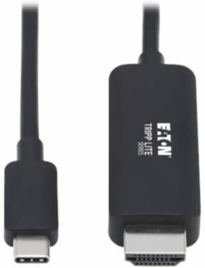 USB-C to HDMI Adapter Cable (M/M), 4K, 4:4:4, Thunderbolt 3 Compatible, Black, 6 ft