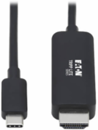 USB-C to HDMI Adapter Cable (M/M), 4K, 4:4:4, Thunderbolt 3 Compatible, Black, 6 ft