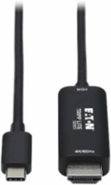 USB-C to HDMI Active Adapter Cable (M/M), 4K 60 Hz, HDR, HDCP 2.2, DP 1.2 Alt Mode, Black, 6 ft