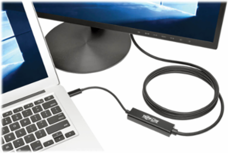 USB-C to VGA Adapter Cable 6 ft, 1080p Video, Gold-Plated Connectors, PVC Construction
