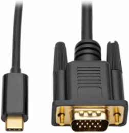 USB-C to VGA Adapter Cable 6 ft, 1080p Video, Gold-Plated Connectors, PVC Construction
