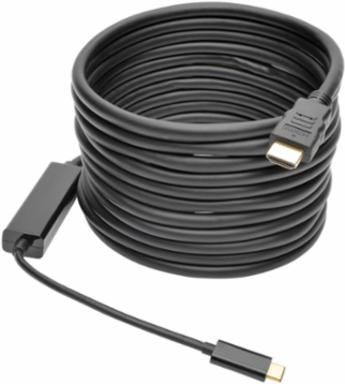 USB-C to HDMI Adapter Cable, 16 ft, 4K @ 30 Hz, Gold-Plated Connectors