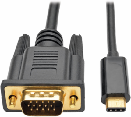 USB-C to VGA Adapter Cable, 16 ft, 1080p Support, Gold-Plated Connectors