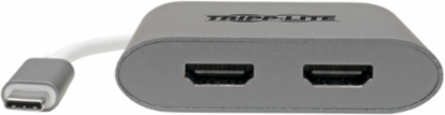 USB-C Dual HDMI 4K Adapter, 3840x2160 @ 30Hz, 2 Ports, Gray