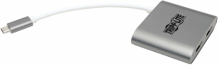 USB-C Dual HDMI 4K Adapter, 3840x2160 @ 30Hz, 2 Ports, Gray