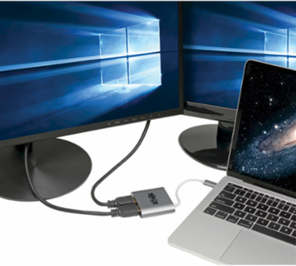 USB-C Dual HDMI 4K Adapter, 3840x2160 @ 30Hz, 2 Ports, Gray
