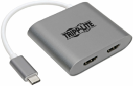 USB-C Dual HDMI 4K Adapter, 3840x2160 @ 30Hz, 2 Ports, Gray
