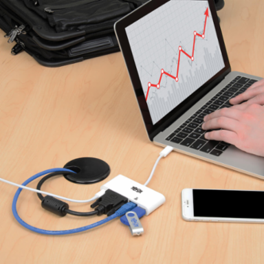 USB-C Multiport Adapter, DVI 1080p, USB-A, PD 60W Charging