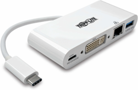 USB-C Multiport Adapter, DVI 1080p, USB-A, PD 60W Charging