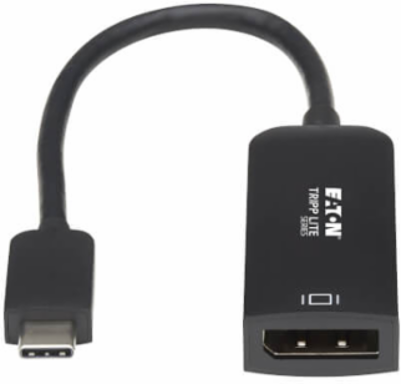 USB-C to DisplayPort Active Adapter Cable with Equalizer (M/F), UHD 8K, HDR, DP 1.4, Black, 6 in