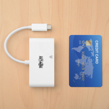 USB-C to DVI Adapter with USB-A Port, 1080p Video, PD Charging, White