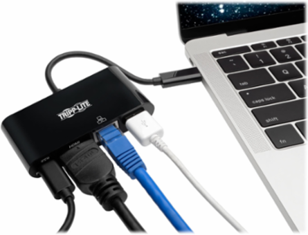 USB-C Multiport Adapter, 4K HDMI, USB-A Port, Gigabit Ethernet, PD Charging