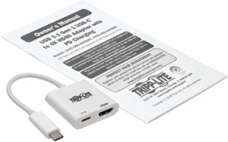 USB-C to HDMI 4K Adapter, 60Hz, PD Charging, White