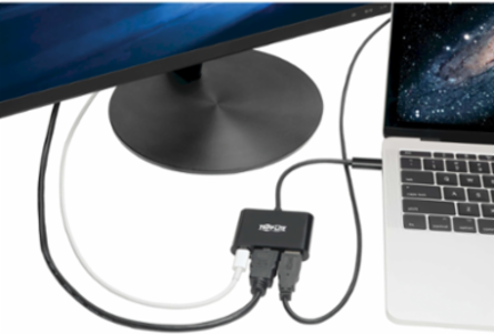 USB-C to HDMI 4K Adapter, 3840 x 2160 @ 30 Hz, USB-A Port, PD Charging, Black