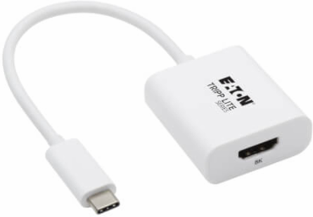 USB-C to HDMI Adapter, M/F, 8K 60 Hz, HDR, 4:4:4, HDCP 2.3, White