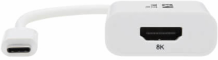 USB-C to HDMI Adapter, M/F, 8K 60 Hz, HDR, 4:4:4, HDCP 2.3, White