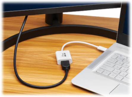 USB-C to HDMI Adapter, M/F, 8K 60 Hz, HDR, 4:4:4, HDCP 2.3, White