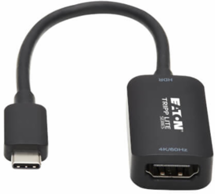 USB-C to HDMI Active Adapter Cable, 4K 60 Hz, HDR, 4:4:4, DP 1.4 Alt Mode, HDCP 2.2, Black, 6 in