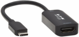 USB-C to HDMI Active Adapter Cable, 4K 60 Hz, HDR, 4:4:4, DP 1.4 Alt Mode, HDCP 2.2, Black, 6 in